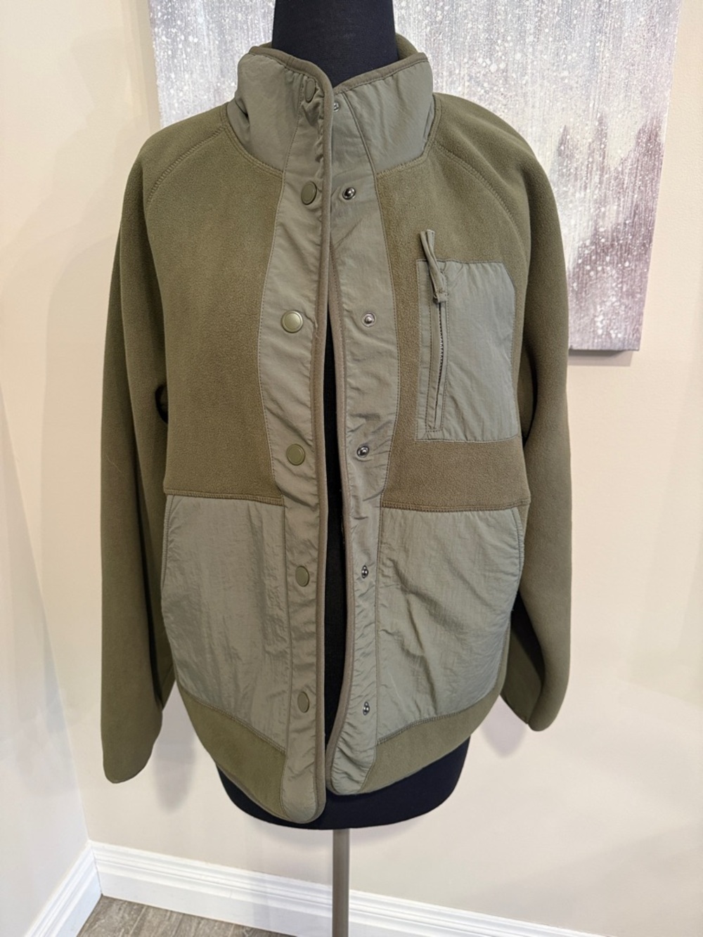 Women’s Olive Green Fleece Jacket
